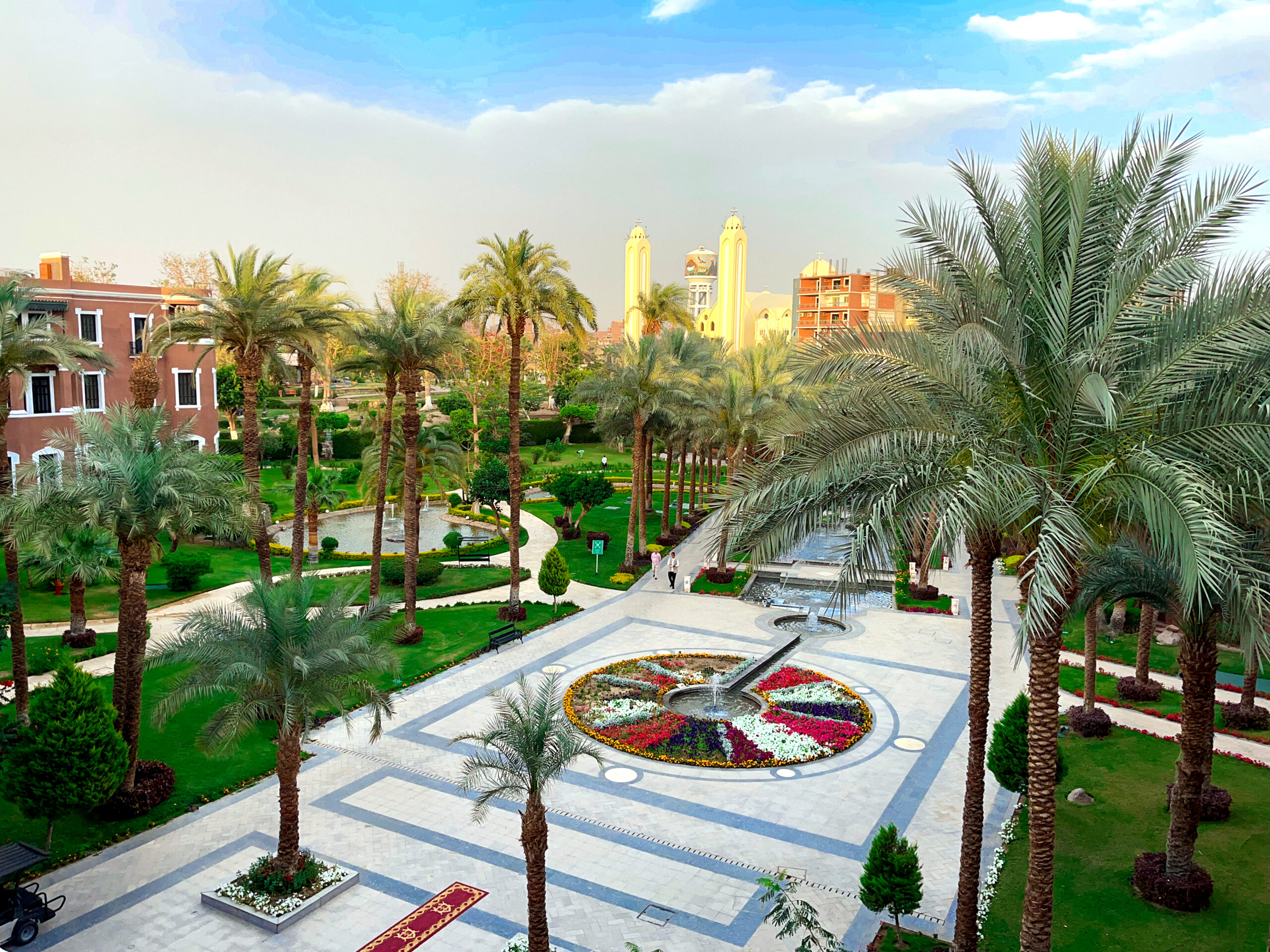 The hotel backyard